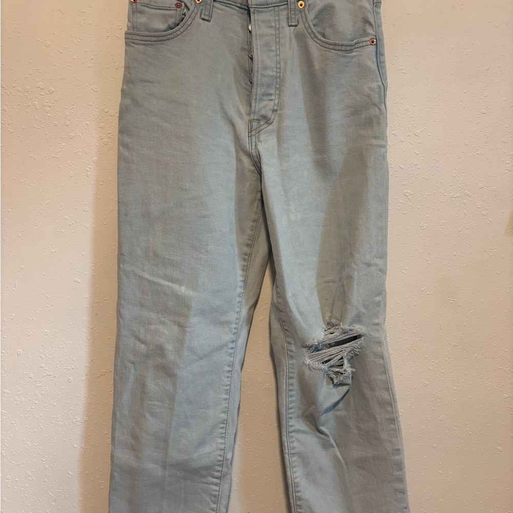 Levi’s Light Blue Ribcage Ankle Jeans